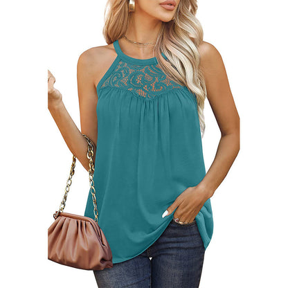 Womens Tank Tops Loose Fit Sommer Spitze Halter Tops ärmellose Shirts