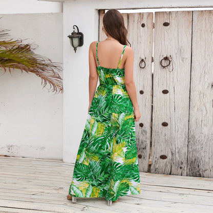 Blumen Langes Kleid Sommer Swing Urlaub Strandkleid