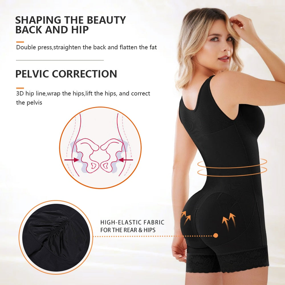 Fajas Colombianas Post Chirurgie Shapewear Kompression Abnehmen Gürtel Frau flach Bauch Spitze Shaper Skims Shorts Bodyshaper
